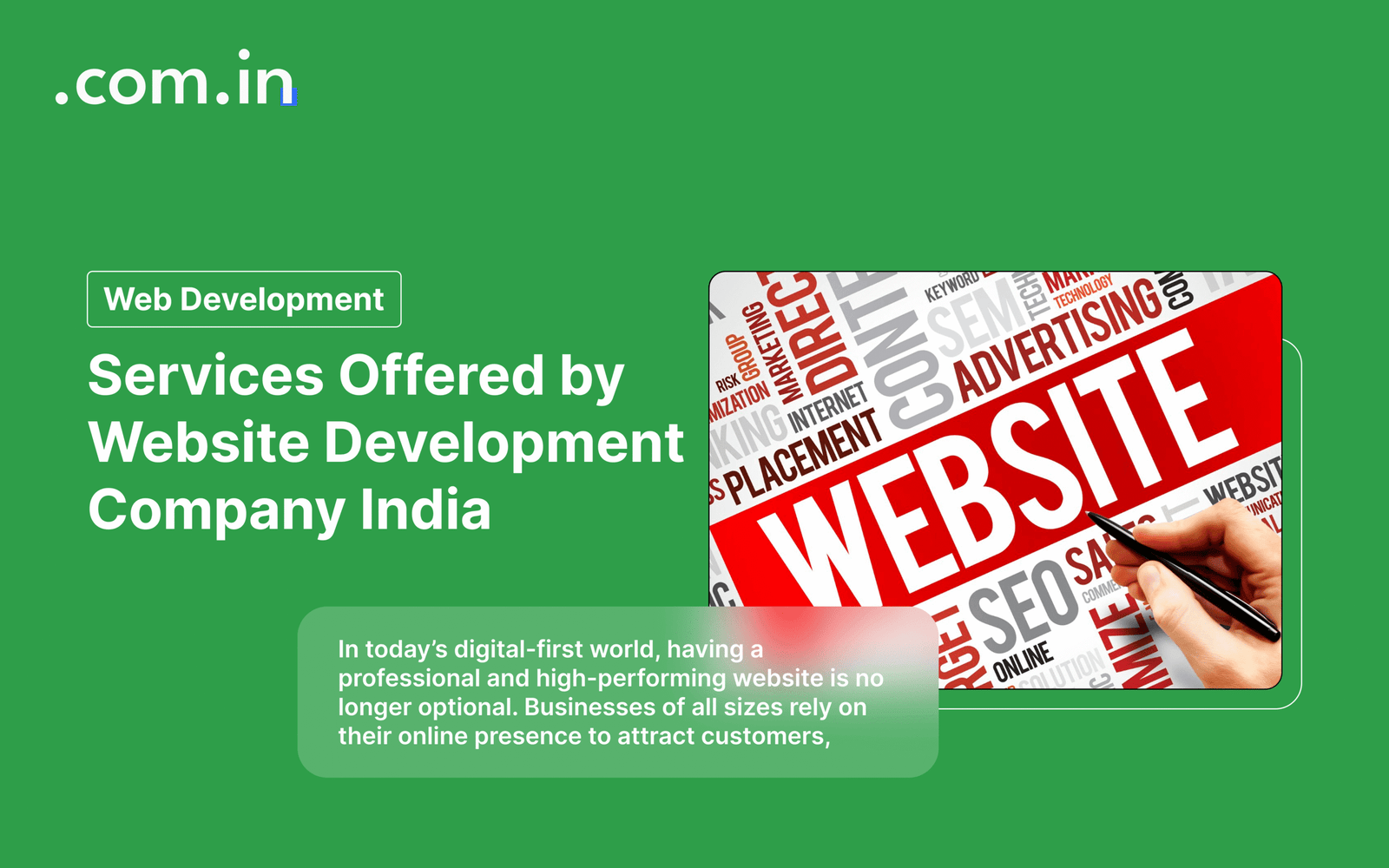 Services Offered by Website Development Company India